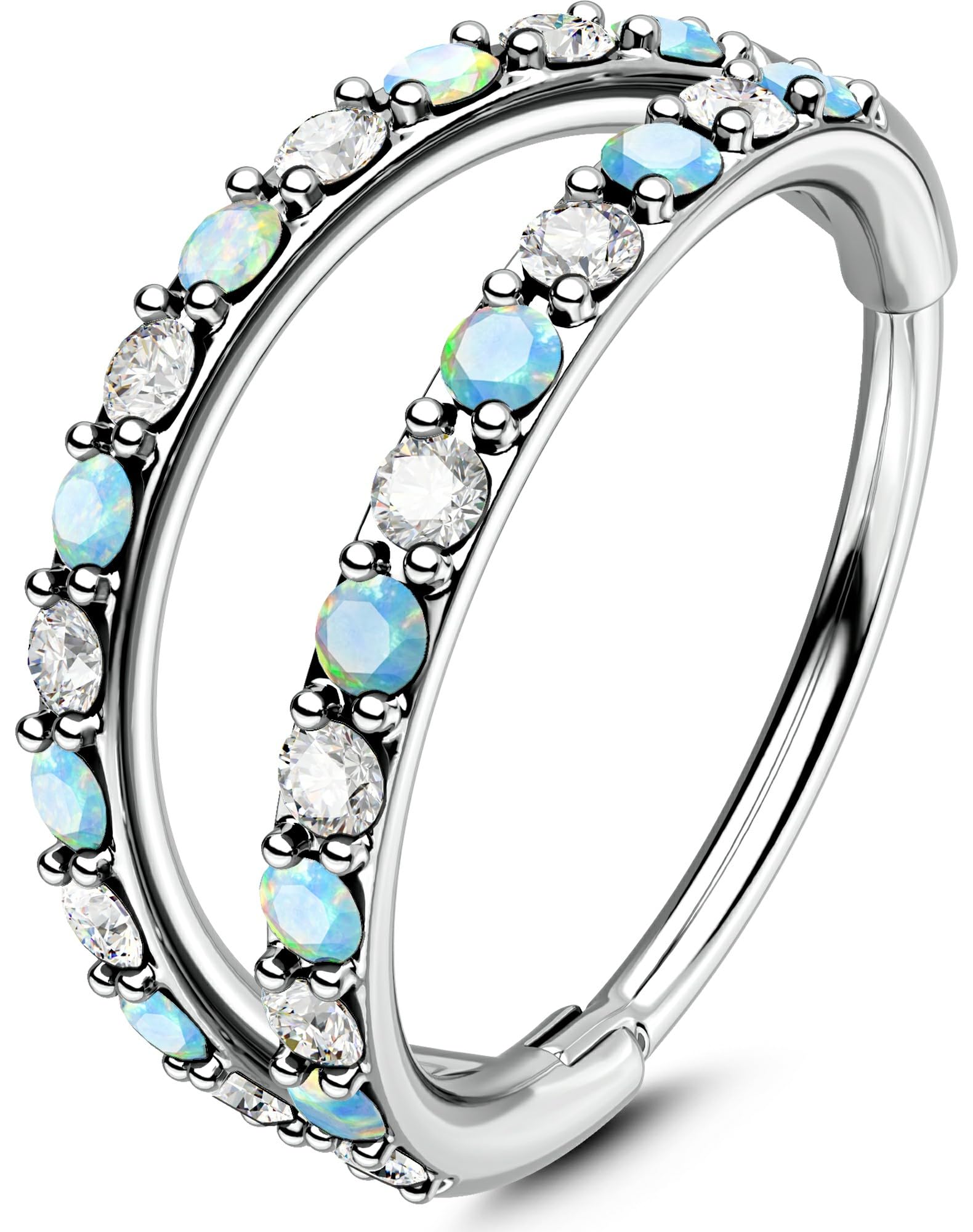 OUFER Пирсинг тела Кольцо-серьга в нос Пирсинг Украшения Пирсинг носа 20G Кликер для носовой перегородки 6-7-8 мм 3 размера Нержавеющая сталь 316L Хеликс Трагус