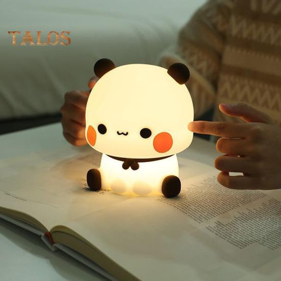 Cartoon Panda Night Light LED Lamp Touch Control Dimmable Soft Lighting Flicker Free Novelty Animal Touch Night Lamp