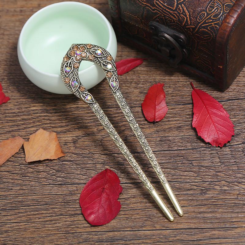 Classical and Simple Cheongsam U-shaped Hairpin, Daily Versatile Retro Hairpin, Disc Hairpin, Ancient Hanfu Hair Accessories for Women