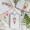 1 Set Diamond Painting Bookmark Bright Color Feather Butterfly Shape Elegant Page Markings for Home School