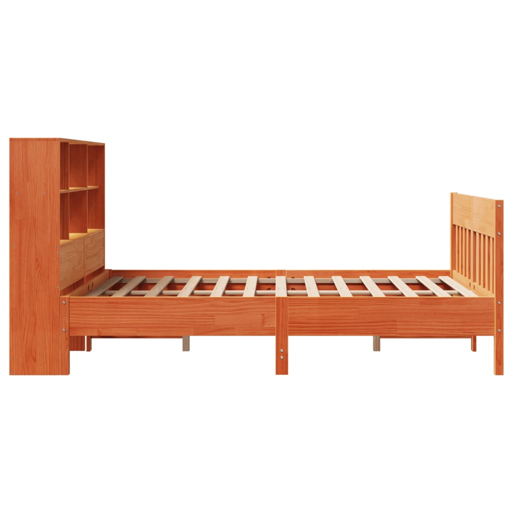 Solid Wood Bed without Mattress Wax Brown 160x200 cm Pine Wood