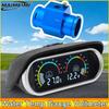 AD 2 in 1 Digitaler Wassertemperaturmesser Voltmeter 12V24V Spannungs-Temperatur-Sensor Kopfstecker Verbindungsschlauch Sensor Kühlerschlauchadapter