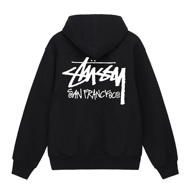 STUS American Street City Limited Letter Print Hoodie Loose Fit Winter Sweatshirt Men Women