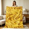 Soft Flannel Noodle Pattern Print Throw Blanket All Season Warm Cozy Lightweight Decorative Blanket for Couch Sofa Chair Bed Office Home Living Room T