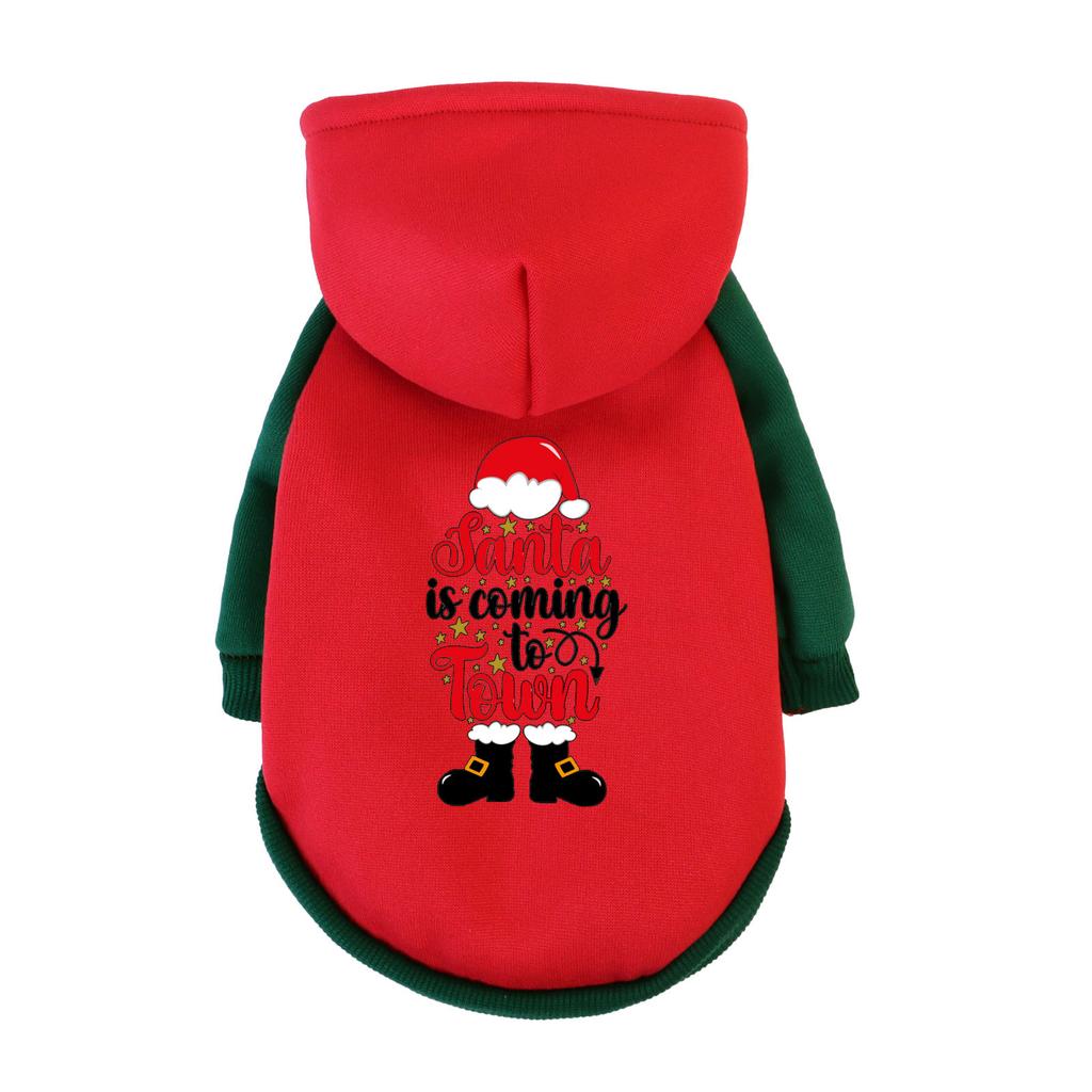 1 Pc Pet Hooded Sweatshirt Christmas Cats & Dogs Fashion Winter Warm Clothes Suitable For Cats ,Teddy Golden Retriever