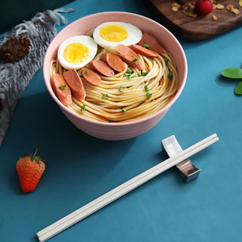 Nordic Colored Wheat Straw Bowls Circular Shatter Resistant Plastic Tableware Bowls For Household Use