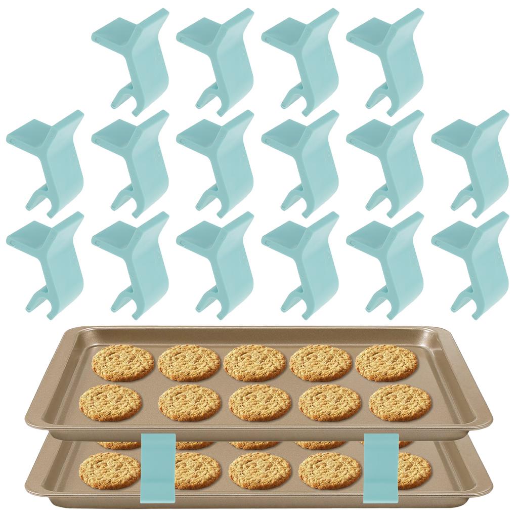 16Pcs Tray Stackers - Space-Saving Baking Sheet Stackers - Multipurpose Baking Sheet Rack, Tray Stackers for Cookie Sheets