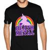 T-shirt Licorne Death Metal Violet Pour Homme T-shirts Personnalisés Style Angleterre Homme T-shirt Style Gothique Noir Vente en Gros Personnalisée