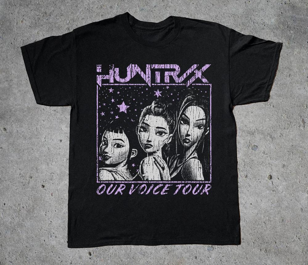 HUNTR X Our Voice TOUR Album Heavy Cotton Black T Shirt S-5XL EN716 Unisex T-Shirt L