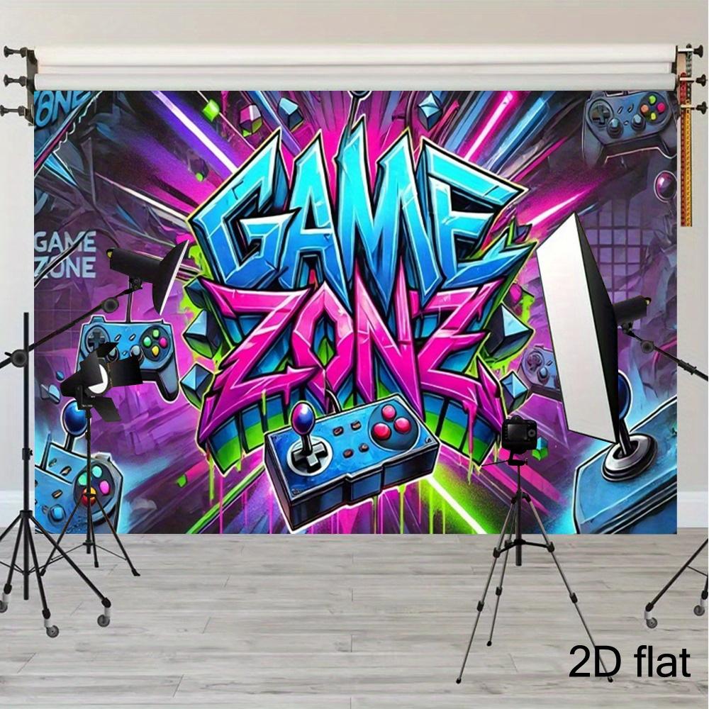 2D plane, game wall mural - The background fabric of the game area, filled with neon light effects