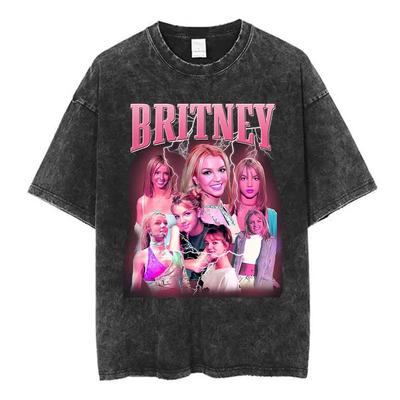 Britney Spears 90s Bootleg Vintage Washed Oversized T-Shirt, Unisex Y2K Pop Fan Streetwear Tee, 100% Cotton Casual Short Sleeve Top