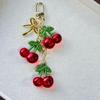 Y2K Simulation Cherry Fruit Keychain Korean Fresh Sweet Keyring  Women Bag Pendant Key Hanging Decoration Girl Gifts
