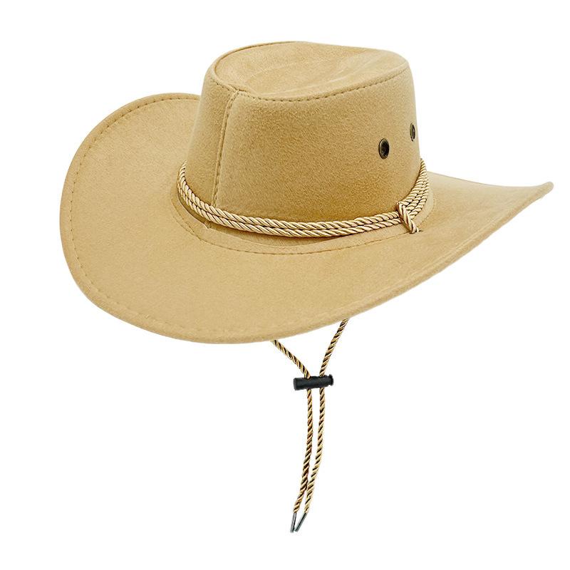 Vintage jazz wollen hoed, brede rand, western cowboyhoed, Tibetaanse etnische stijl, veelzijdige vilten hoge hoed, dames