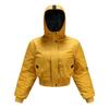 Womens Cargo Hooded Cotton Coat Solid Color Thick Fall Winter Outerwear S-XXL