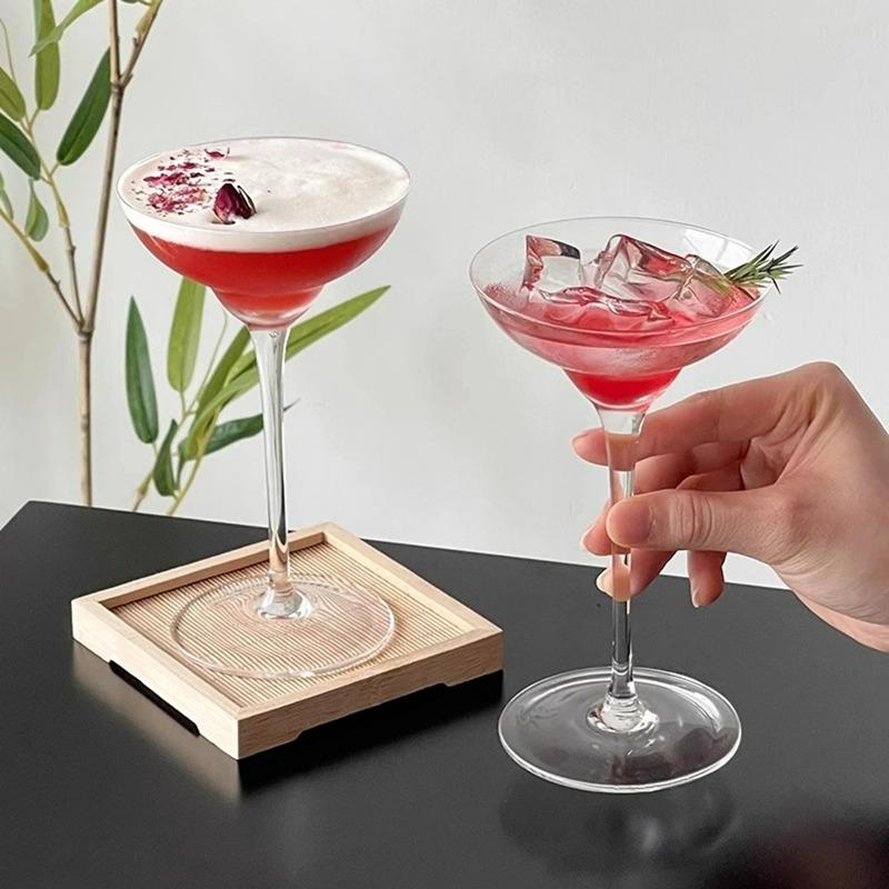 2Pcs Japanese Style Margarita Glasses Cup Handmade Classic Goblet Simple Cocktail Glass Cup Martini Glasses Cups Kitchen Tools