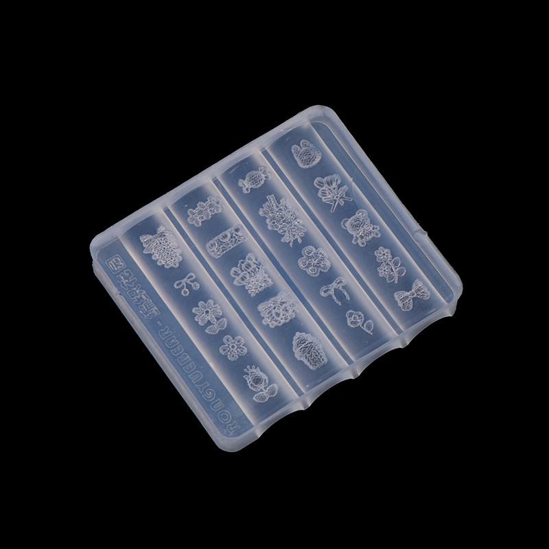 1pc Bow Ribbon Silicone Nail Mold Flower Nail Decorations Nails DIY Design Stereoscopic Stamping Manicure Tools