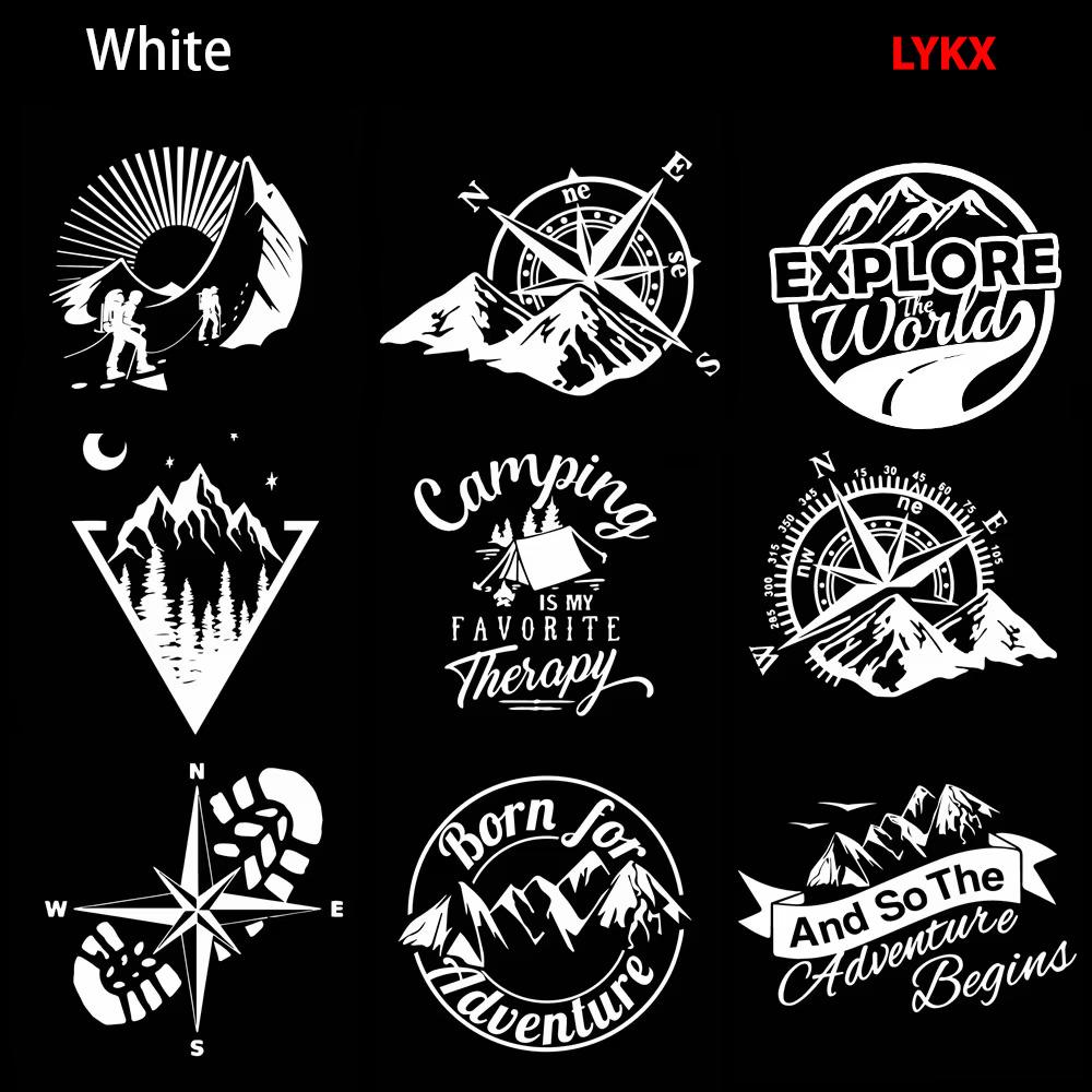 LYKX Adventure Sports Compass Car Sticker Wrap Vinyl Decal Mountain Engine Cover Door Window Multiple Sizes