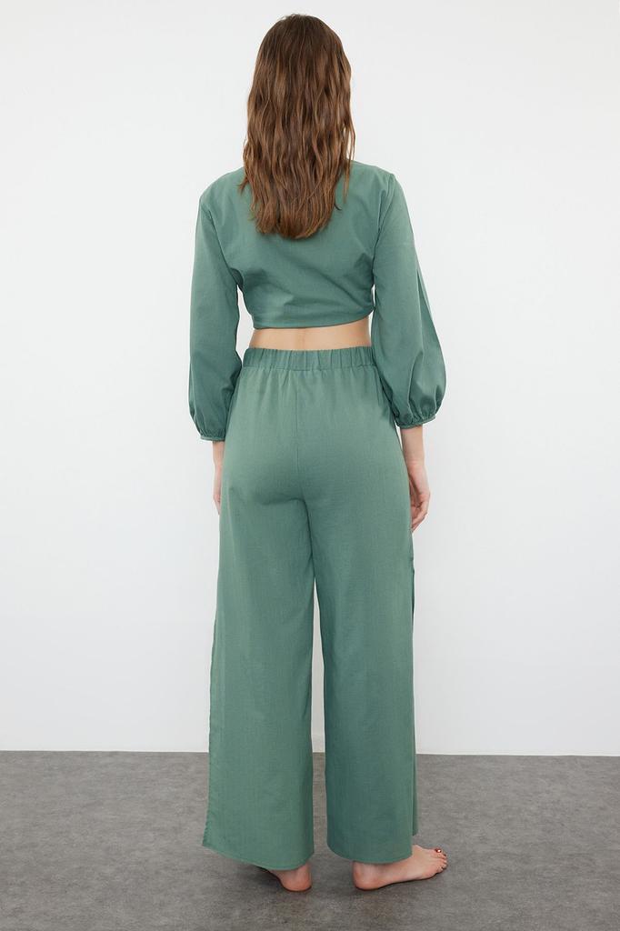 Women's Style Trousers Cinnamon Woven 100% Cotton Trousers