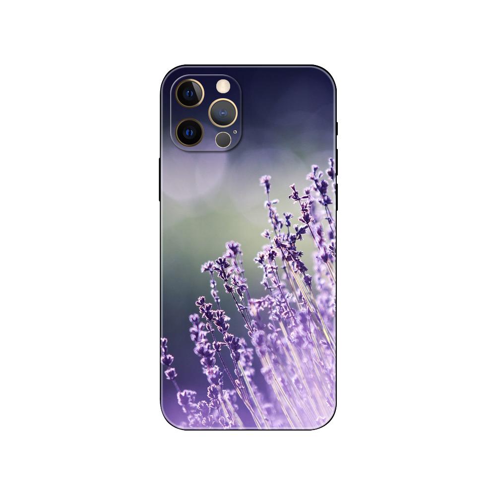 Lavender Phone Case for Iphone 5s 2020se 6 6s 7 8 Plus X 10 XR XS 11 12 13 Mini Pro MAX Black Tpu Back Cover