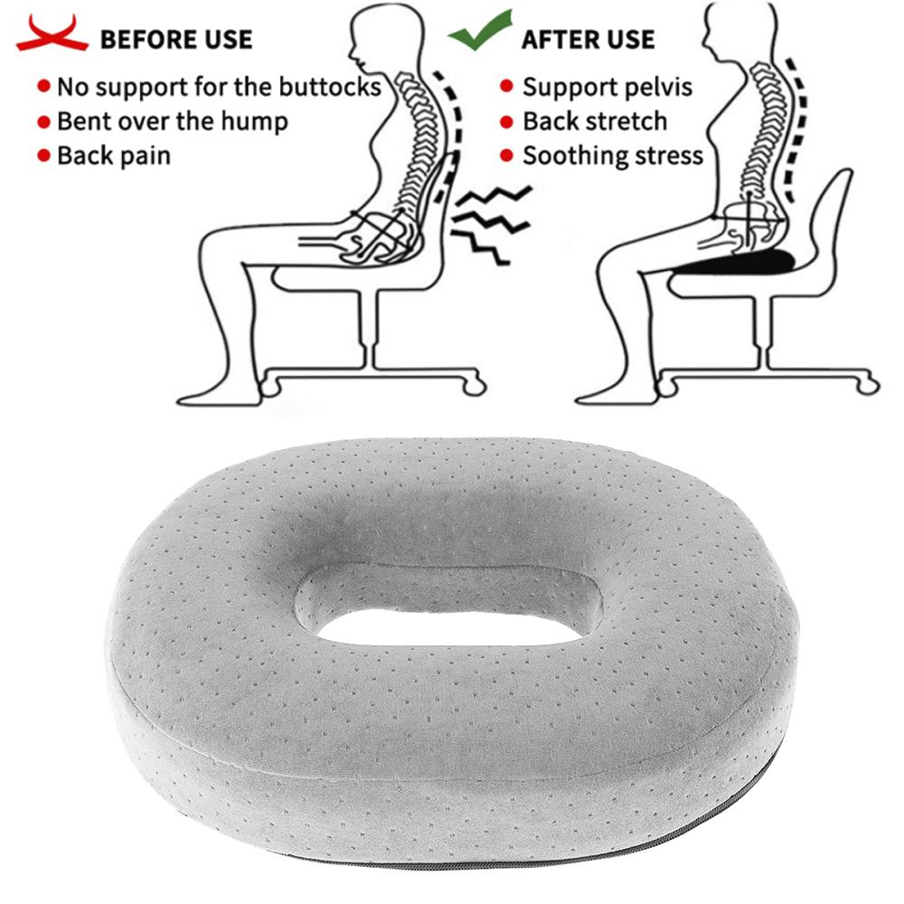 Memory Foam Donut Ring Cushion Medical Hemorrhoid Seat Pad Tailbone Pain Relief Donut Cushion Pillow Anti Bedsore Chair Car Pad