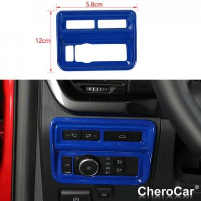 Inner Center Console Headlight Switch Button Decor Trim For Ford F150 21+ Blue