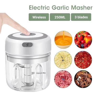 250ML USB Electric Mini Garlic Chopper Powerful Meat Grinder And Vegetable Onion Crusher For Cutter Kitchen Cooking Accessories
