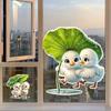 Cute Little Duck Glass Film Cartoon Decorative Sticker Window Door Sticker Children's Room Bathroom Decorative Sticker