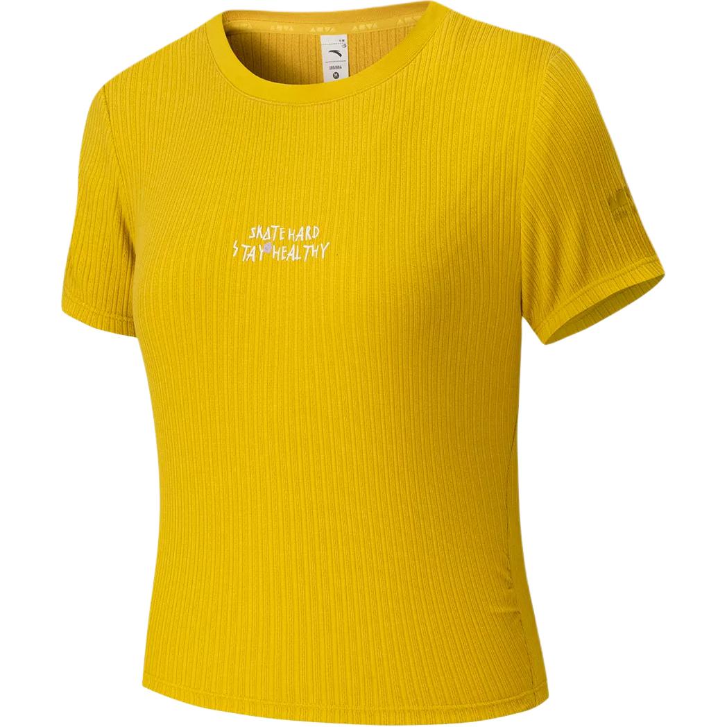 Anta Lifestyle Series Letter Breathable Casual Simple Short Sports Short Sleeve Regular T-Shirt Women tops 162628124-3 S