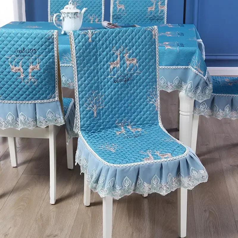 Δαντελένια πλάτη καρέκλας Γραφείο και κάλυμμα καρέκλας Αρχική Ορθογώνιο τραπεζομάντιλο Τέχνη Τραπεζομάντιλο Καρέκλα τραπεζαρίας Ενσωματωμένο μαξιλάρι