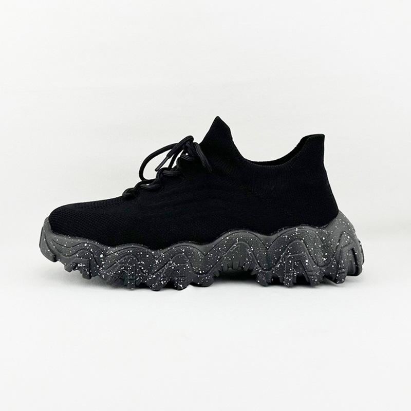 Breathable Lace-up Fly-woven Socks Shoes Casual Sports Shoes Outdoor Platform Shoes