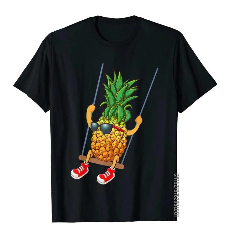 Funny Swinging Pineapple Swinger T-Shirt Prevailing Men T Shirt Simple Style Tops Shirts Cotton Vintage T-Shirts Men’s