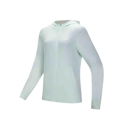 Training Series Solid Color Zip-Up Hooded Versatile Breathable UV Protection Sun Protection Jacket Women Jackets Wusui-Green 162527717-2