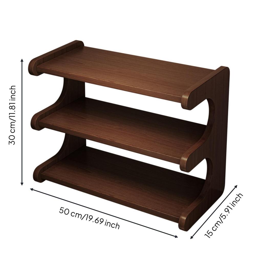 3multi-Level Rack with Curved Supports Sturdy Shelf Stable for Dorm