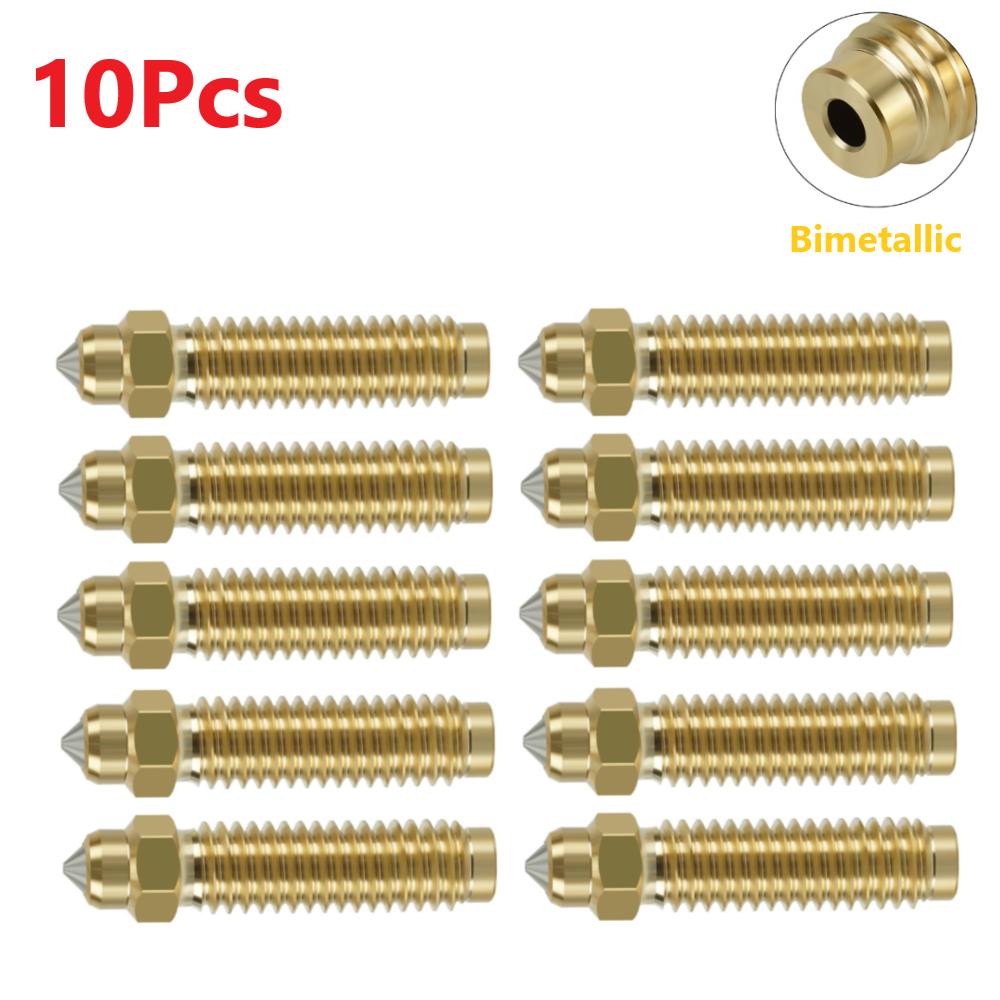 1-10Pcs Bimetallic Nozzle For Elegoo Centauri Carbon Brass Hardened Steel Hotend Nozzle 0.2/0.4/0.6/0.8mm 3D Printer Accessories