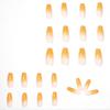 Summer Orange Gradient False Nails: Wearable & Removable Manicure Stickers
