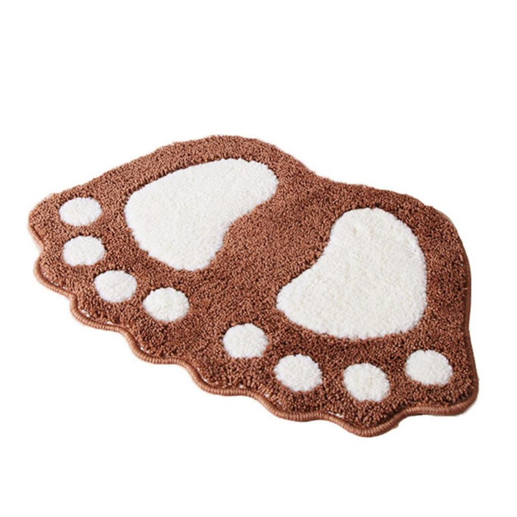 Korálové sametové embosované nohy Koupelnové koberečky Super absorpční protiskluzové Koupelové koberečky Omyvatelný dlážděný koberec Koberec do koupelny Roztomilý Koberec ve tvaru nohy s paměťovou pěnou