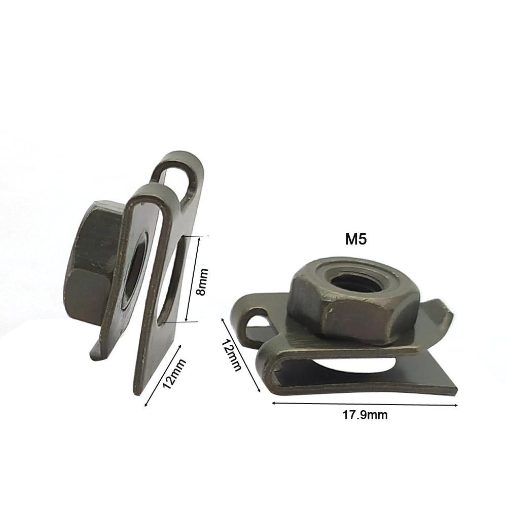 5/10/15/20pcs 5mm M5 Car Motorcycle Scooter ATV Moped E-bike Plastic Cover Metal Retainer U-Type Clips ArmyGreen