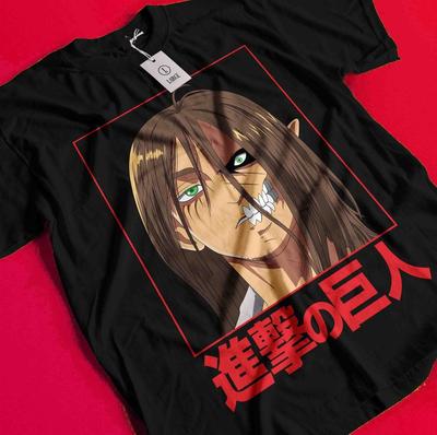 Attack on Titan T-Shirt Eren Yeager Anime Mikasa AOT Manga Grafik Unisex T-Shirt BB137