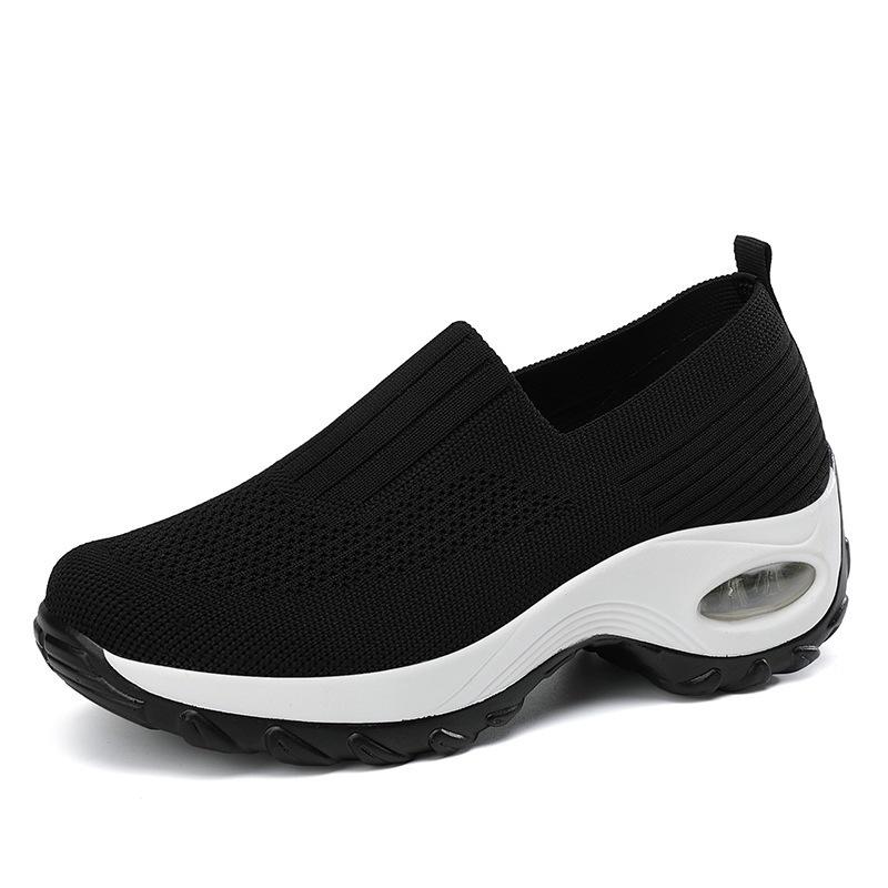 2025 new walking mother shoes breathable foot cover mesh sports shoes casual thick sole heightening rocking shoes