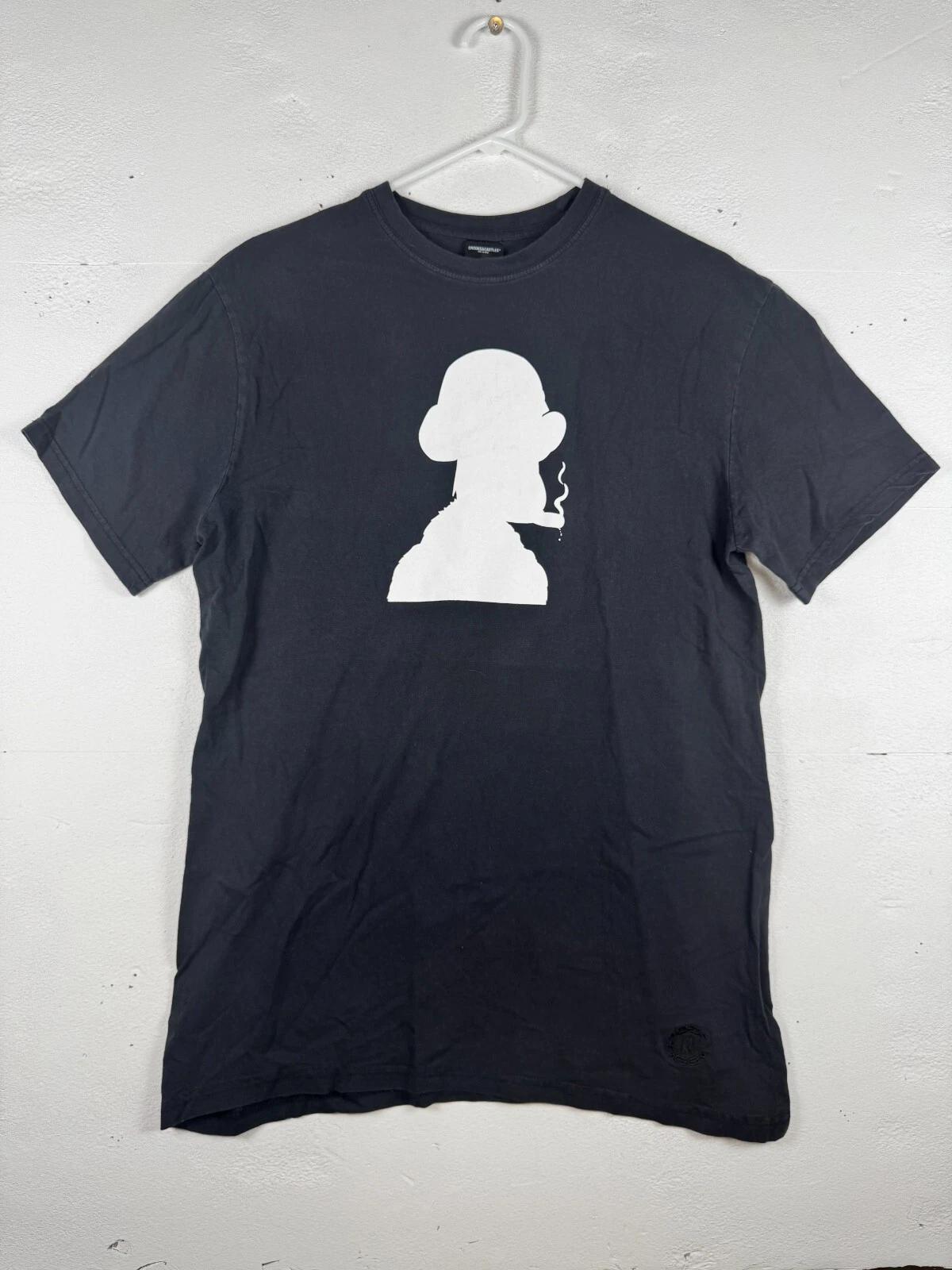 Size M - Crooks & Castles Smoking Monkey Silhouette 100% Cotton T-shirt Mens Tees Top Black S