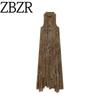 Za Autumn New Women Clothes 2025 Western Style Fashion Temperament Animal Print Neck Collar Dress 8753008