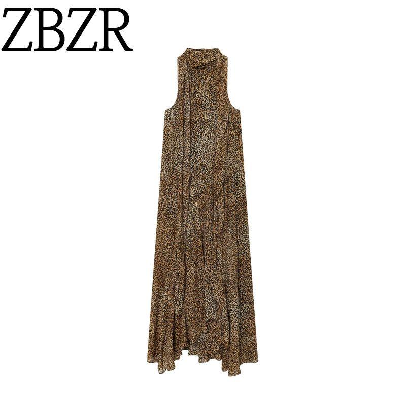 Za Autumn New Women Clothes 2025 Western Style Fashion Temperament Animal Print Neck Collar Dress 8753008