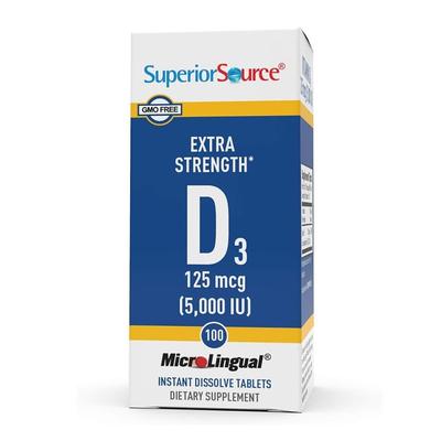 Extra Strength Vitamin D3 5000 IU, 100 Instant Dissolve Tablets