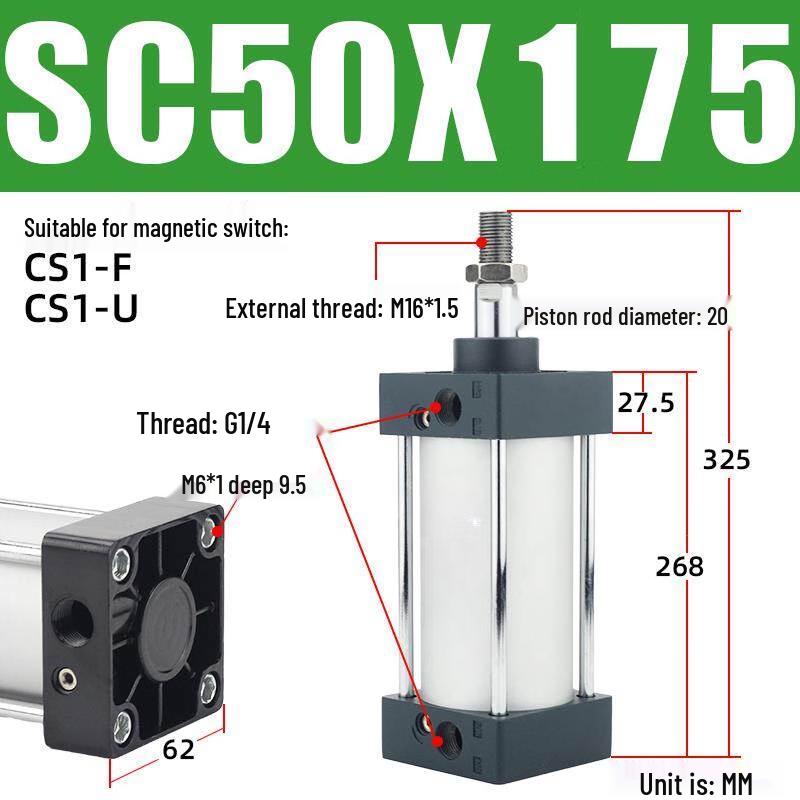 Aokewen SC Serie Standard-Pneumatikzylinder
