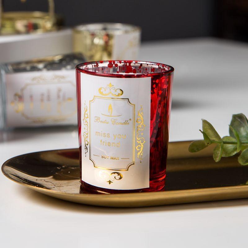 Aromatherapy Candles Glass Cup Three-color Fragrance Soybean Wax Fragrance Souvenir Gift Box Hotel