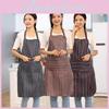 Sleeve Length Long Home Apron Vertical Stripes Waterproof Restaurant Kitchen