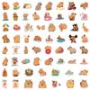 60 Cartoon Capybara Capybara Graffiti Stickers Children's DIY Skateboard Suitcase Mobile Phone Waterproof Stickers