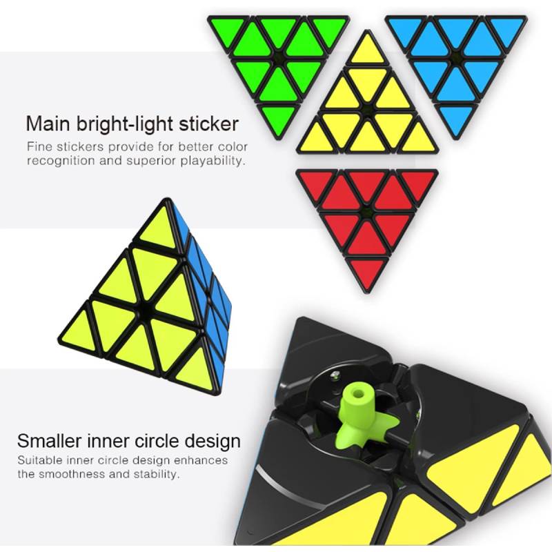 3X3X3 Smooth Triangle Cube Pyraminx Speed Cube Stickerless Brain Teasers Magic Cube 3D Cube Puzzle Educational Toy For Adult Kid