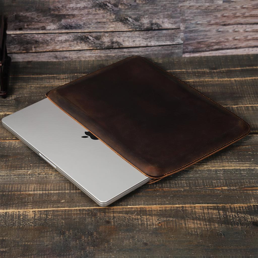 CONTACTS FAMILY Laptop Sleeve Case for Macbook Air M4 M3 Pro 14 A2442 A2779 Cow Leather Mac Book Pro Air 13 M1 HP Dell Cover Bag