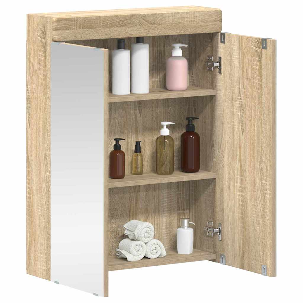 Bathroom Mirror Cabinet TULUM Sonoma Oak 60 x 16.5 x 78 cm